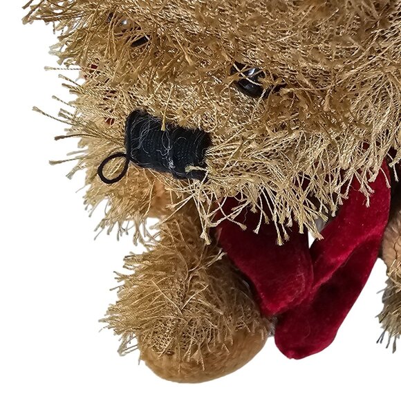 VTG Plush Teddy Bear Red Velvet Bow Cute Soft Kids Baby Gift Toy Birthday - Picture 10 of 13